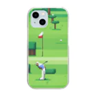 クロスクリエイティブのゴルフをするゴリラ Clear Smartphone Case
