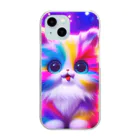 colorfulのrainbow cat クリアスマホケース