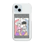 コミュ臆のプリクラ挟んでる風 Clear Smartphone Case