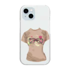 ファンシーTシャツ屋の水玉メガネ柄シャツ Clear Smartphone Case