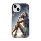 風光と妖精の月　星　妖精 1 Clear Smartphone Case