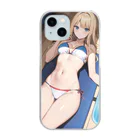 AIオリジナルイラスト　美女男子の金髪で美人な彼女 Clear Smartphone Case