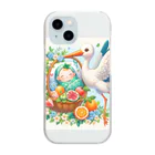 Kai🐚の幸せを呼ぶコウノトリ2/Stork of Happiness2 Clear Smartphone Case