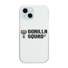 GORILLA SQUAD 公式ノベルティショップのGORILLA SQUAD ロゴ黒 クリアスマホケース