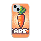 ドット絵調理器具のドット絵「にんじん」 Clear Smartphone Case