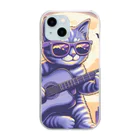 おふざけのギターと猫 Clear Smartphone Case