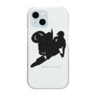 ファンシーTシャツ屋のオフロードバイクでエアーを決めるシルエット Clear Smartphone Case