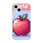 ドット絵調理器具のドット絵「りんご」 クリアスマホケース