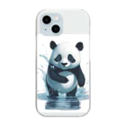 waterpandaのパンダの水遊び Clear Smartphone Case