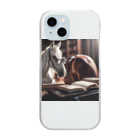 UDRUMSの読書家の馬 Clear Smartphone Case