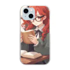 プリンゴブリンの赤毛の読書メガネさん Clear Smartphone Case