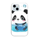waterpandaの水に落ちるパンダ Clear Smartphone Case
