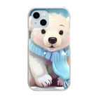 りんりんの可愛いシロクマちゃんショップ　かわいいよ！のしろくまちゃん Clear Smartphone Case