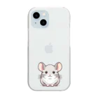 もふっとチンチラ🐭のチンチラ（シナモン） Clear Smartphone Case