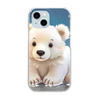 りんりんの可愛いシロクマちゃんショップ　かわいいよ！のふわふわしろくまちゃん Clear Smartphone Case