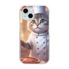 キャリーのcooking猫 クリアスマホケース