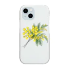 gentle_timeの新鮮なカラフルなミモザの花束 Clear Smartphone Case