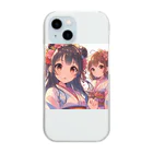 推しの美少女とアイドルの和服が似合う美人姉妹 Clear Smartphone Case