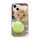 SkyBlueのもふもふな子猫 Clear Smartphone Case