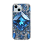 G-EICHISの宝石の様に輝くブルークリスタル Clear Smartphone Case