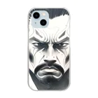 AI画像作って遊ぼうのJapanese angry man Clear Smartphone Case