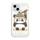 もぐふわアニマルズのふわふわパンダのラーメンワンダーランド Clear Smartphone Case