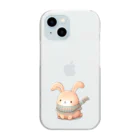 ふわもこぽんすけの店の冬のうさぎさん Clear Smartphone Case