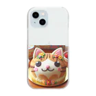 neko_shopのねこケーキ２ クリアスマホケース