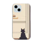 masaのドアの前で待っている猫 Clear Smartphone Case