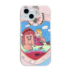 よろこびのハートシェイカーに閉じ込められたゴリラと女の子 Clear Smartphone Case