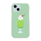 ハナのお店のシマエナガソーダ（グリーン） Clear Smartphone Case