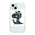 animal-numberの恐竜シルエット Clear Smartphone Case