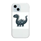 animal-numberの恐竜シルエット Clear Smartphone Case