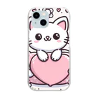 たこ焼きの猫スタンプ Clear Smartphone Case