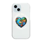 KULIEITAの地球の日　Earth day 地球　ハート　ブルー Clear Smartphone Case