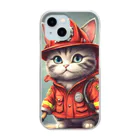 だんのんの 超キュートな消防士猫 Clear Smartphone Case