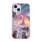 katohkouchiの勇気の子猫たちと魔法の戦い Clear Smartphone Case