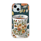 (っ◔◡◔)っ ♥ Le Petit Trésor ♥の花の詩カップ(The Flower Poetry Cup) Clear Smartphone Case