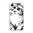 catsの一筆書きで描かれたかわいい猫のイラスト Clear Smartphone Case