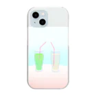 たげてげ屋のメロソーとクエソー Clear Smartphone Case