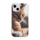 LuckyRiverShineの遊んでいる猫 Clear Smartphone Case