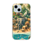 nyonsunの宝箱の動物達の楽園物語 Clear Smartphone Case