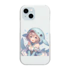 デジタルイラスト屋　AIさんのイルカさん Clear Smartphone Case