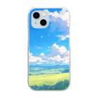 FufuNekoの青空と緑 Clear Smartphone Case