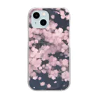 ほっと一息の夜桜 Clear Smartphone Case