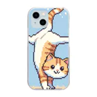 ニャン太郎の逆立ちしている猫 Clear Smartphone Case