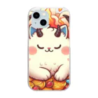 nekodoragonのおやすみ！猫ドラゴン　背景透過ver Clear Smartphone Case