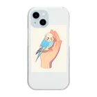 AQUAMETAVERSEの手のひらでおしゃべりセキセイインコの　BLUE PLUM  691 Clear Smartphone Case