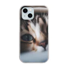 feliceの毛布の下に隠れている猫 Clear Smartphone Case