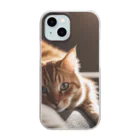 feliceのリビングでごろんとする猫 Clear Smartphone Case